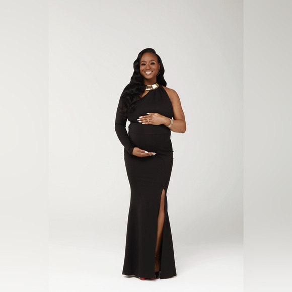 LILUX ONE SHOULDER MODERN MAXI DRESS (BLACK) - Picture 7 of 10